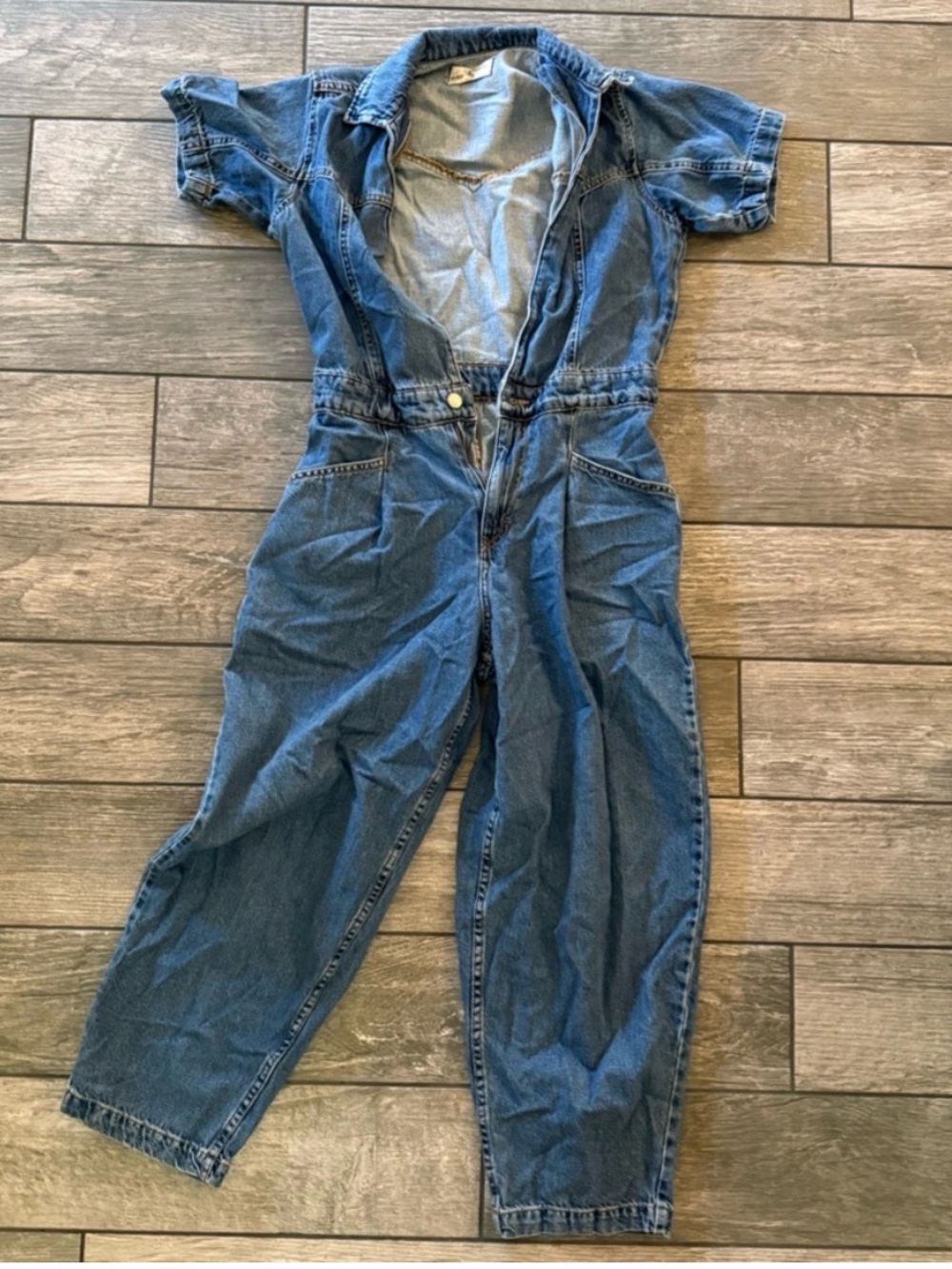 We The Free Light Blue Denim Jumpsuit